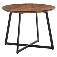 COUCHTISCH Sheesham massiv 60/60/45 cm rund Sheeshamfarben  - Sheeshamfarben/Schwarz, MODERN, Holz/Metall (60/60/45cm) - MID.YOU