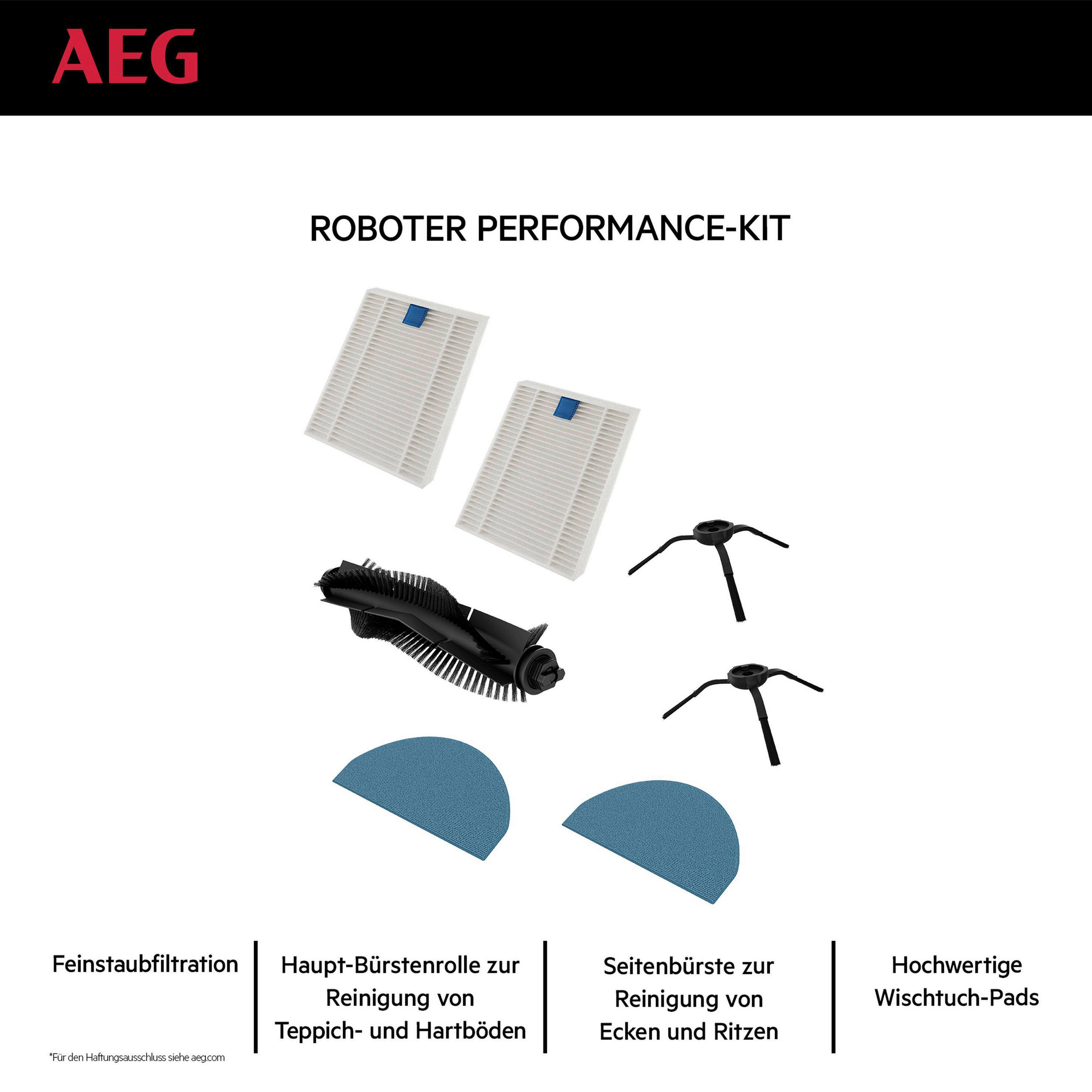 STAUBSAUGER-ZUBEHÖRSET ARK6 ROB.PEAK PERFORMANCE KIT  - Schwarz/Weiß, Basics, Kunststoff (28,2/10/28,2cm) - AEG