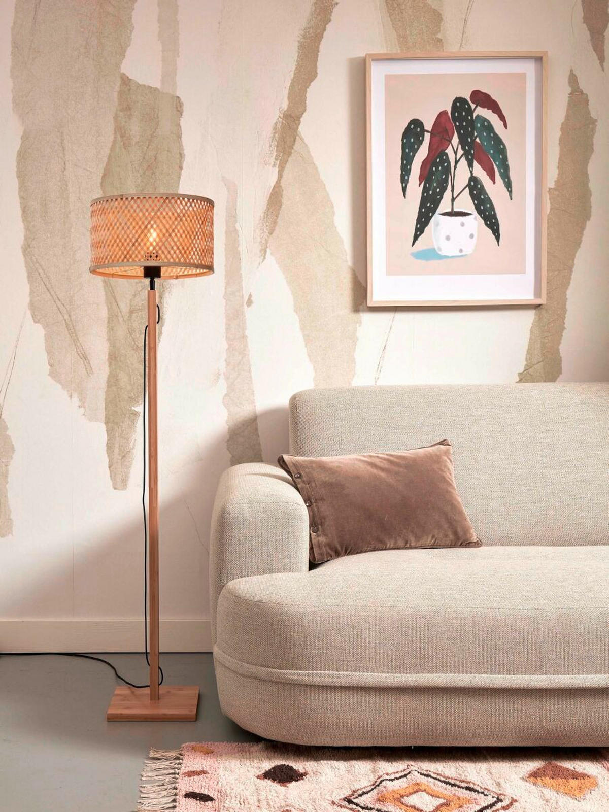 GOLVLAMPA GOOD&MOJO  58/32/150 cm    - naturfärgad, Trend (58/32/150cm) - Good & Mojo