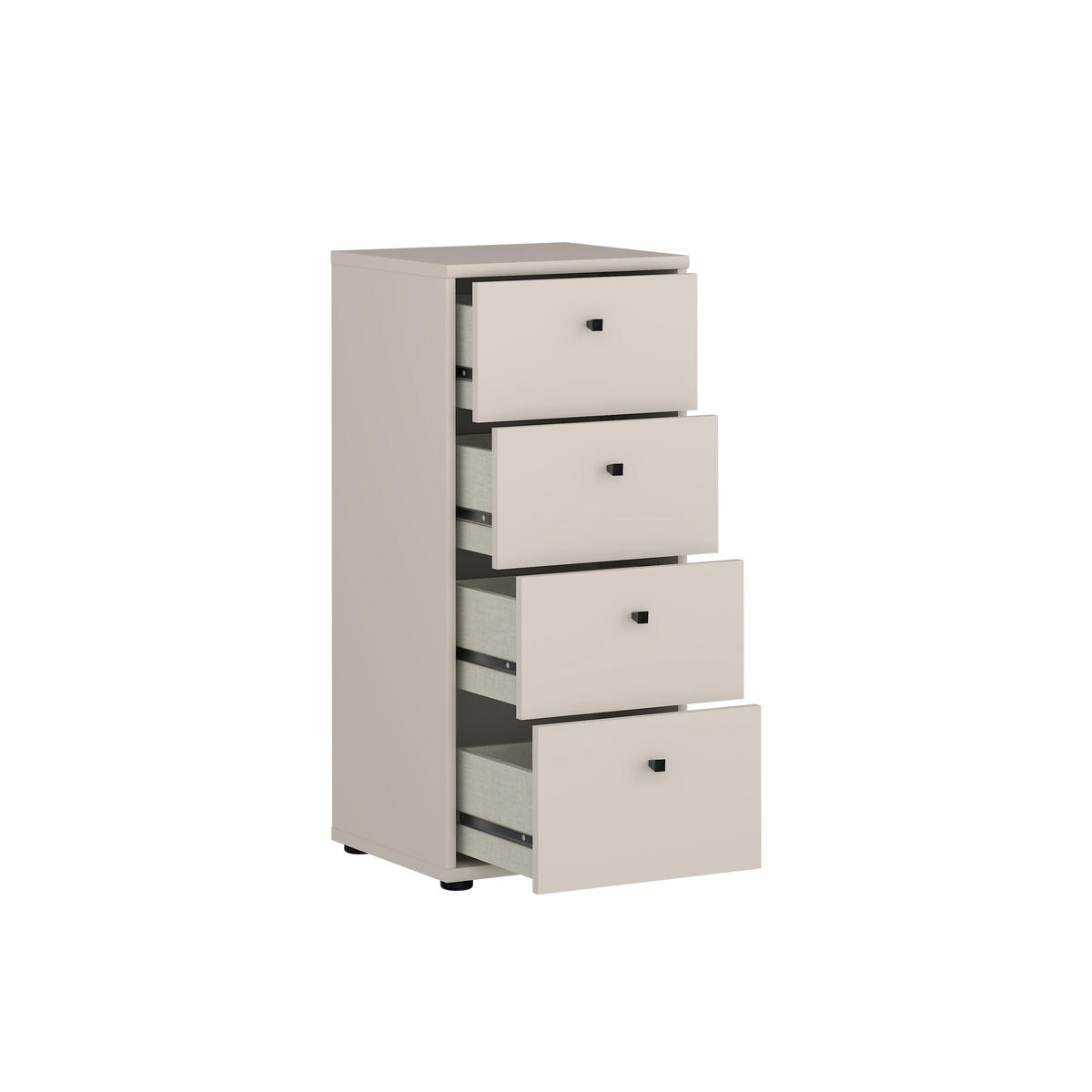 KOMMODE , 38,6/85,5/34,8 cm, 4 Schublade(n)  - Sandfarben/Schwarz, Design, Holzwerkstoff/Kunststoff (38,6/85,5/34,8cm)