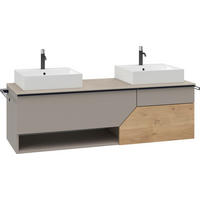WASCHTISCHKOMBI 160 cm  - Eichefarben/Schwarz, LIFESTYLE, Holz/Keramik (160cm) - Voglauer