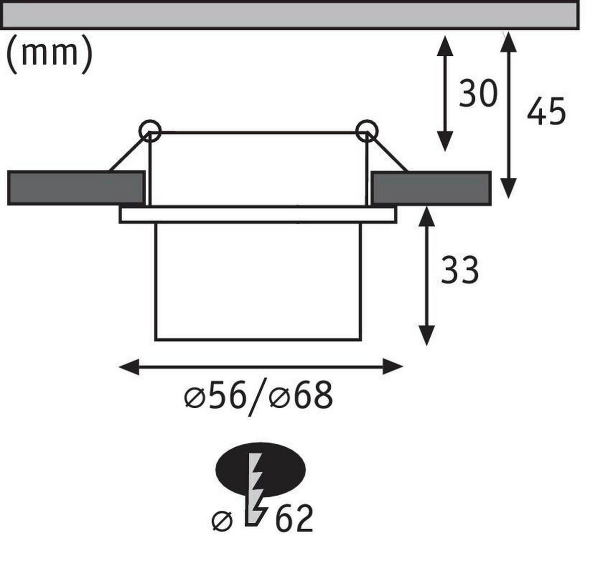 DECKENLEUCHTE 6,8/4,5 cm   - Schwarz/Weiß, Basics, Metall (6,8/4,5cm) - Paulmann
