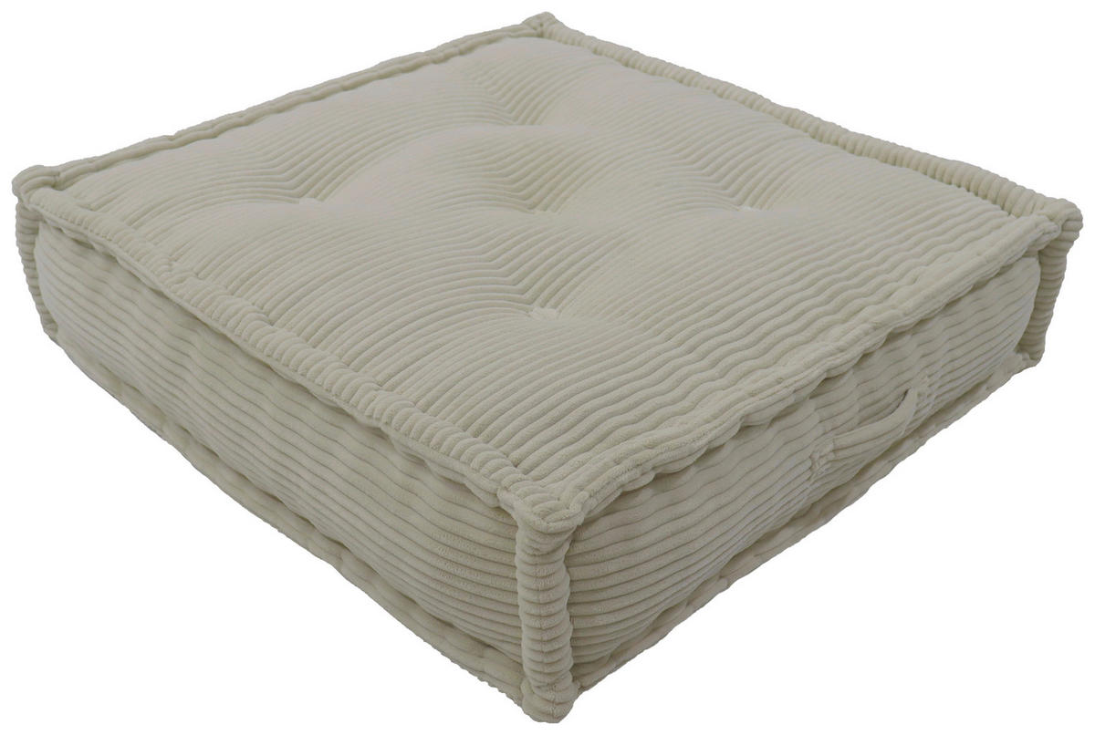SOFAELEMENT in gerippt Elfenbein  - Elfenbein, Design, Textil (80/20/80cm) - P & B