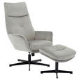 RELAXSESSELSET in Metall, Textil Grau, Schwarz  - Schwarz/Grau, Design, Textil/Metall (74/108/84cm) - Hom`in