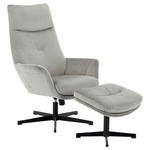 RELAXSESSELSET in Metall, Textil Grau, Schwarz  - Schwarz/Grau, Design, Textil/Metall (74/108/84cm) - Hom`in