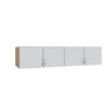 AUFSATZSCHRANK 181/39/54 cm   - Weiss/Silberfarben, Design, Holzwerkstoff/Kunststoff (181/39/54cm) - Boxxx
