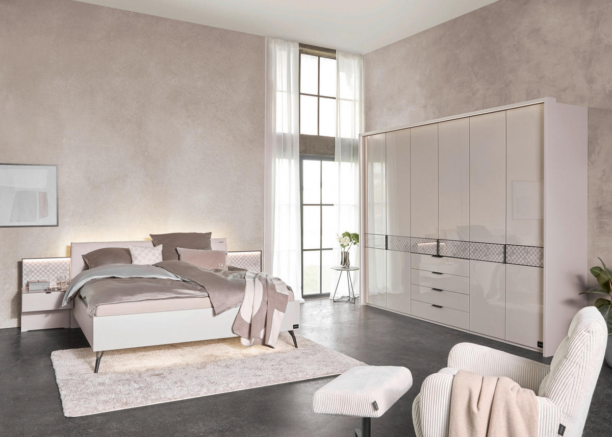 DREHTÜRENSCHRANK 300/236/58 cm,  in Champagner, 6-türig  - Champagner/Schwarz, Design, Glas/Holzwerkstoff (300/236/58cm) - Joop!