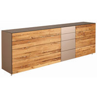 HIGHBOARD  in 121,2/125,4/35,4 cm  - Eichefarben/Bronzefarben, Natur, Glas/Holz (121,2/125,4/35,4cm) - TEAM 7