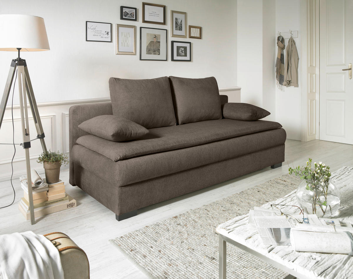 KANAPÉÁGY taupe  - fekete/taupe, Konventionell, műanyag/textil (207/74-94/90cm) - Venda
