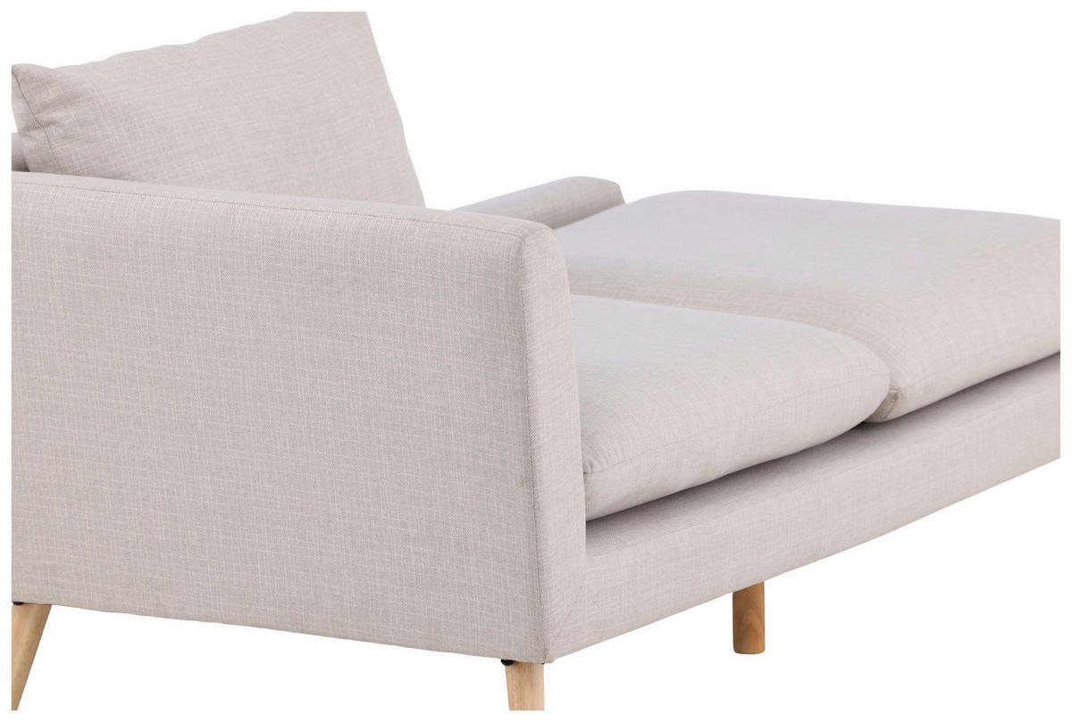 RÉCAMIERE in Leinenoptik Beige  - Beige, Design, Holz/Textil (174/80/93cm) - Livetastic