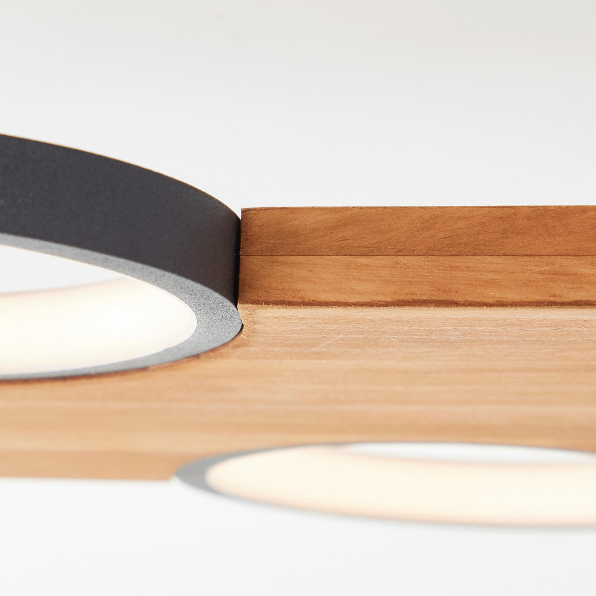 LED-DECKENLEUCHTE   - Hellbraun/Schwarz, Natur, Holz/Metall (10,2/55/34,6cm) - Brilliant