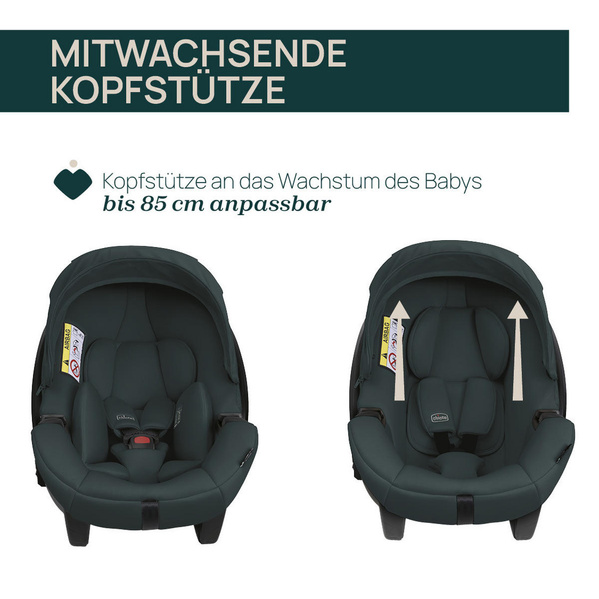 KINDERAUTOSITZ  - Dunkelgrün/Schwarz, Basics, Textil (63/36/57/37cm) - Chicco
