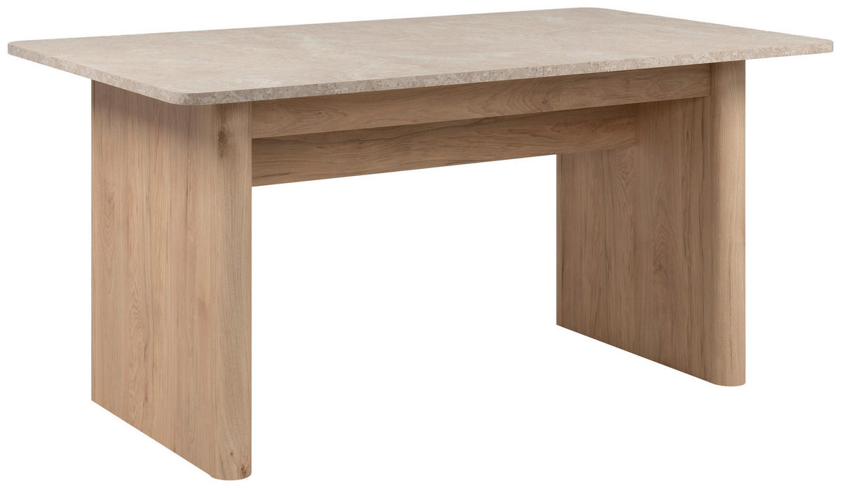ESSTISCH Sandfarben rechteckig  ausziehbar  - Sandfarben/Braun, MODERN, Holzwerkstoff (160-200/90/75cm) - Livetastic