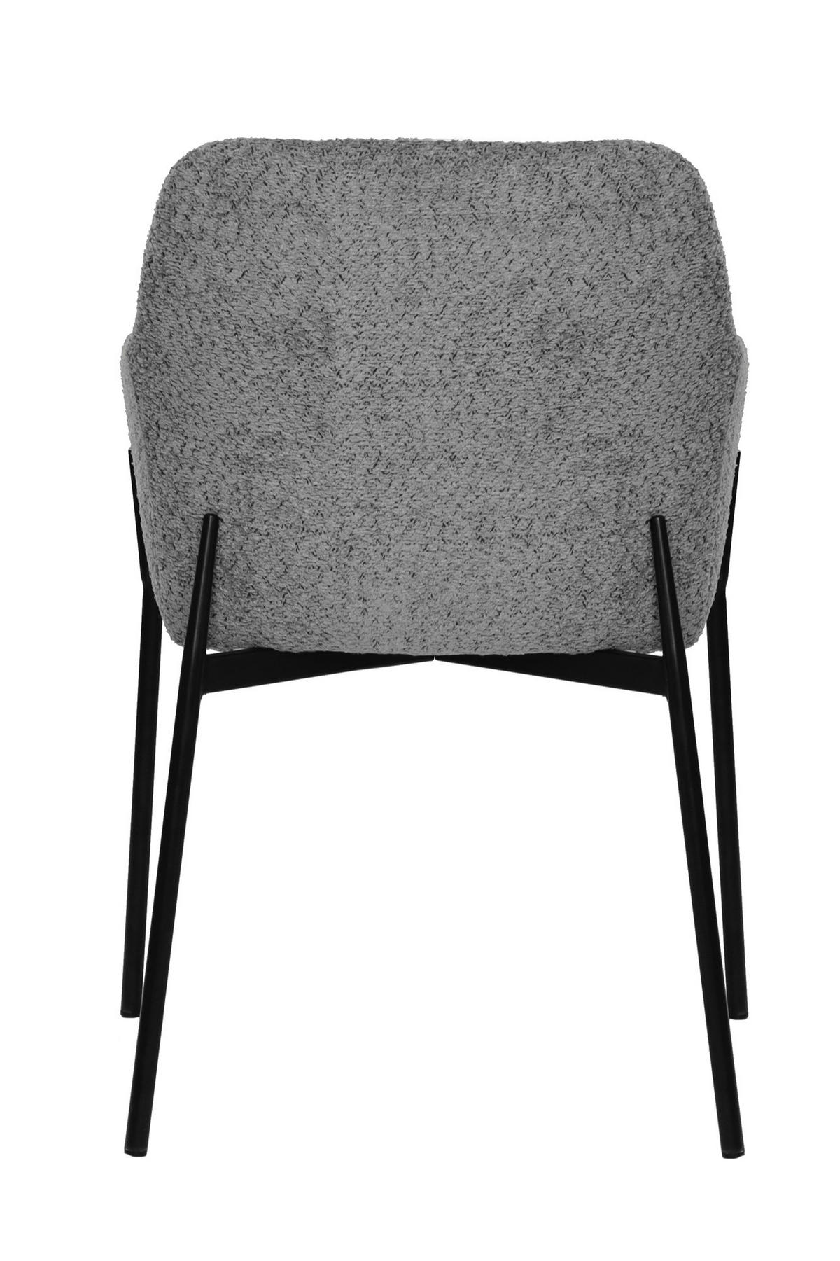 ARMLEHNSTUHL-SET 2 Stück  in Bouclé  - Schwarz/Grau, MODERN, Textil/Metall (63/79/51cm) - MID.YOU
