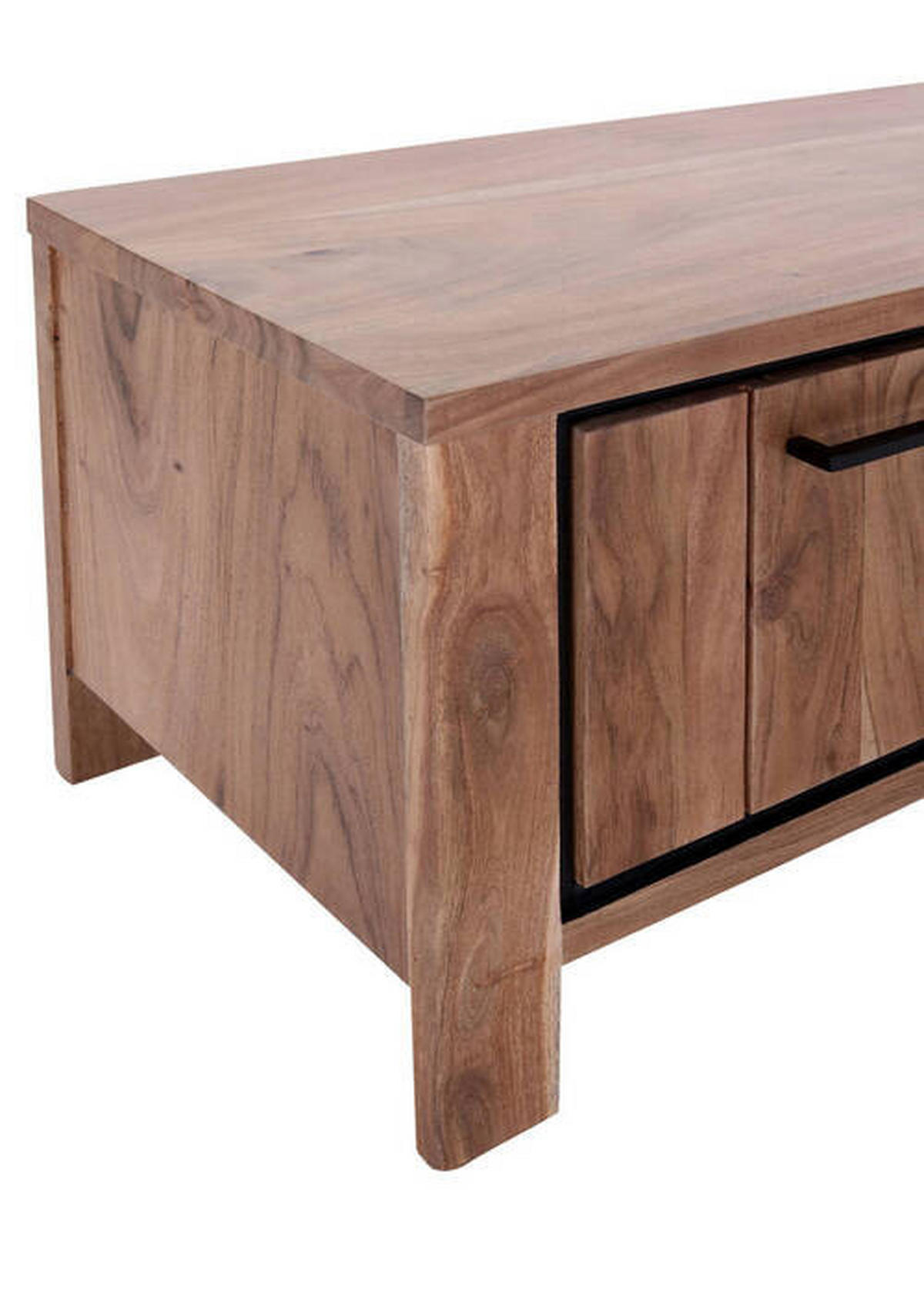 LOWBOARD  in 180/55/44 cm  - Schwarz/Akaziefarben, LIFESTYLE, Glas/Holz (180/55/44cm) - Landscape