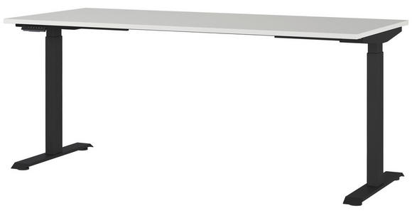 SCHREIBTISCH 180/80/72-118 cm  in Schwarz, Hellgrau  - Hellgrau/Schwarz, MODERN, Holzwerkstoff/Metall (180/80/72-118cm) - Novel