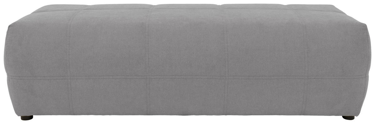 HOCKER Mikrofaser Silberfarben  - Silberfarben/Schwarz, Design, Kunststoff/Textil (150/60/40cm) - MID.YOU