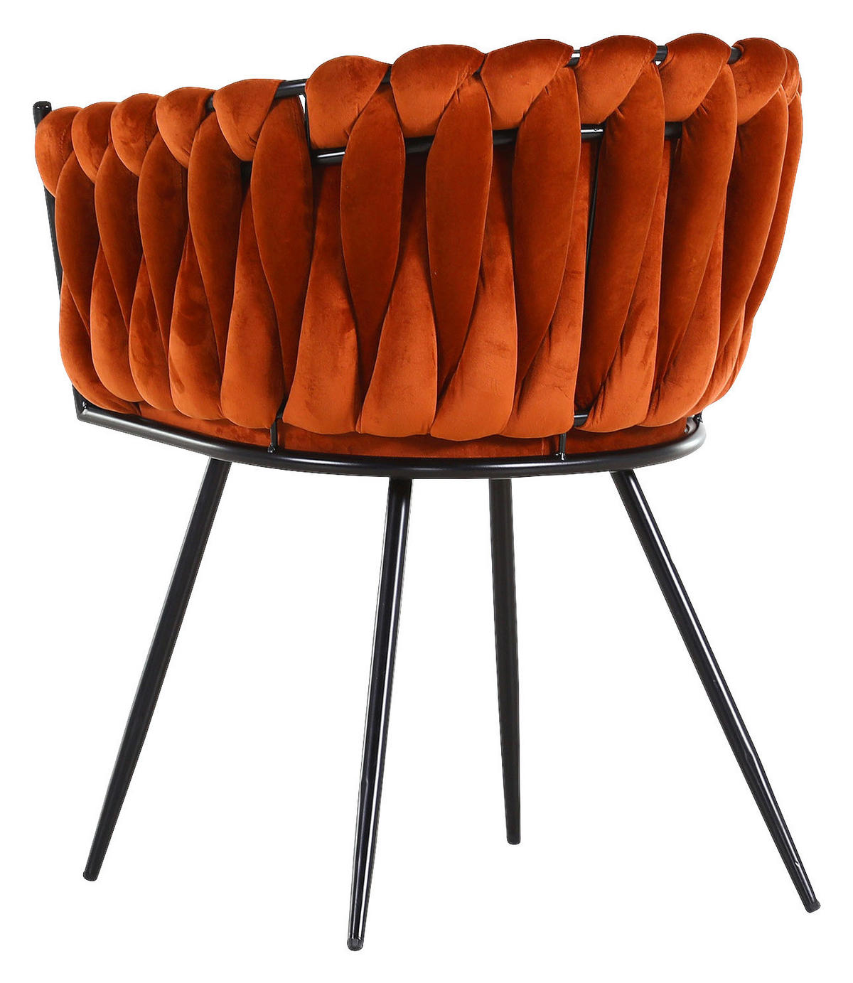 ŽIDLE S PODRUČKAMI, samet, tmavě oranžová - tmavě oranžová/černá, Lifestyle, kov/textil (60/78/55cm) - Ambia Home