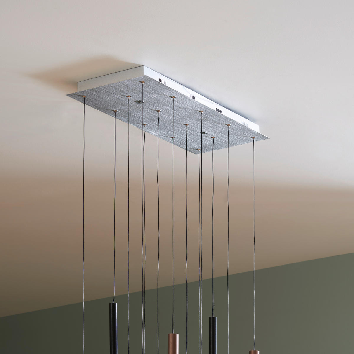 LED-HÄNGELEUCHTE 70/30/180 cm  - Hellbraun/Silberfarben, Design, Kunststoff/Metall (70/30/180cm) - Brilliant
