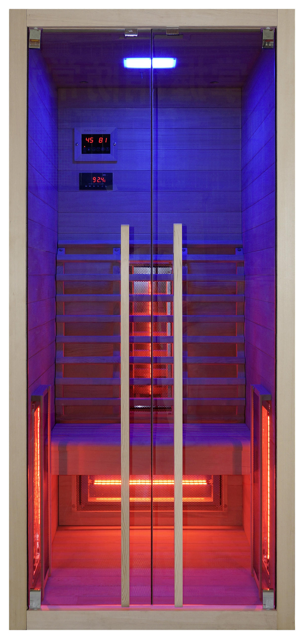 INFRAROTKABINE für 1 Personen RUBY 1  - Naturfarben, Basics, Holz (90,5/195/100cm) - Sanotechnik