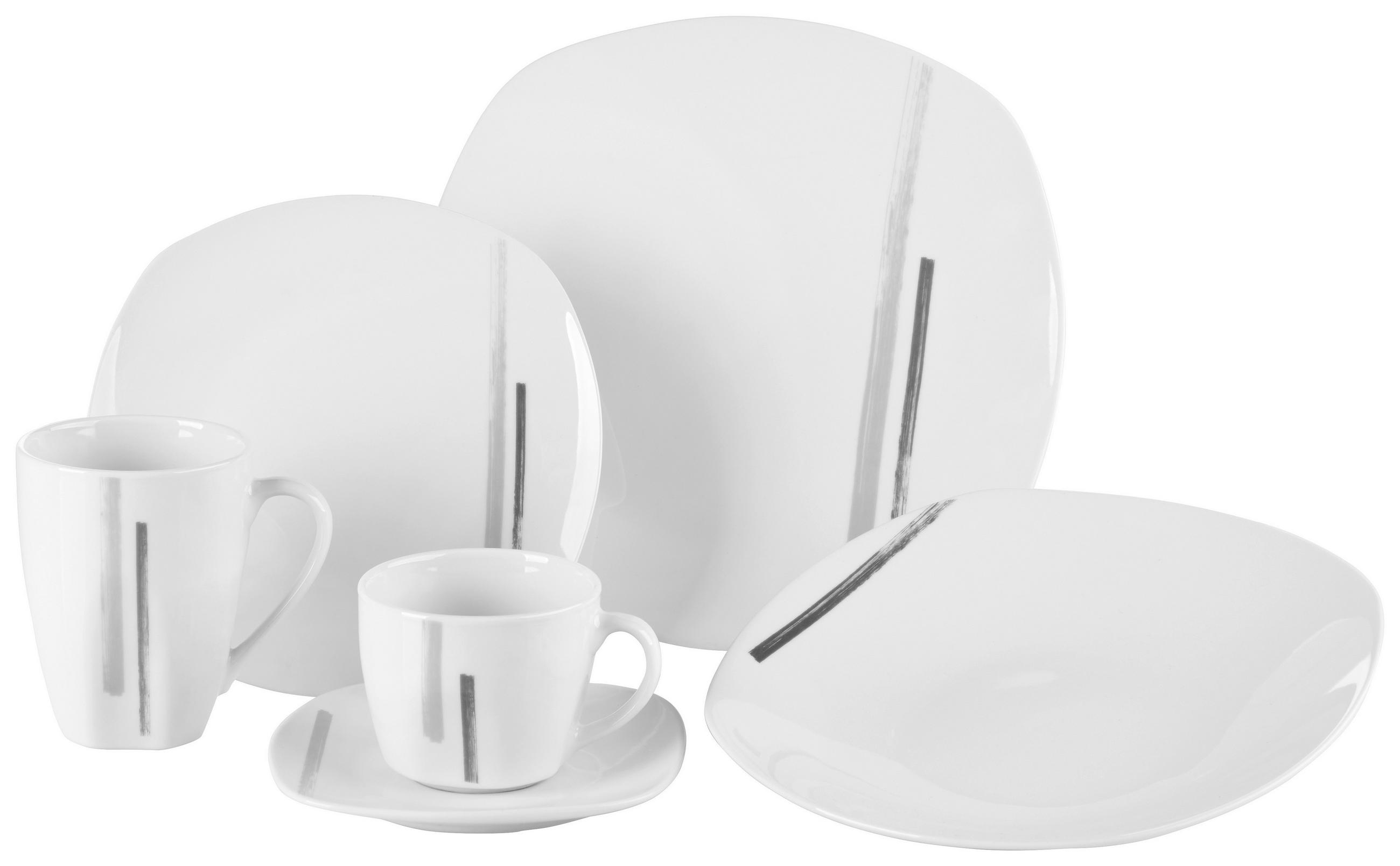SERVICIU DE MASĂ COMPLET  - alb/gri, Basics, ceramică - Novel