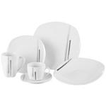 KOMBISERVICE Two Lines  - Weiß/Grau, Basics, Keramik - Novel