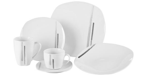 KOMBISERVICE Two Lines  - Weiß/Grau, Basics, Keramik - Novel