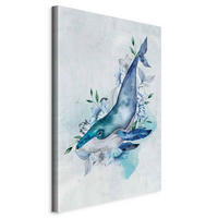 LEINWANDBILD Abstraktes, Tiere, Sonstiges 80/120/1.2 cm  - Pastellblau/Grauweiß, Basics, Holz/Textil (80/120/1.2cm) - artgeist
