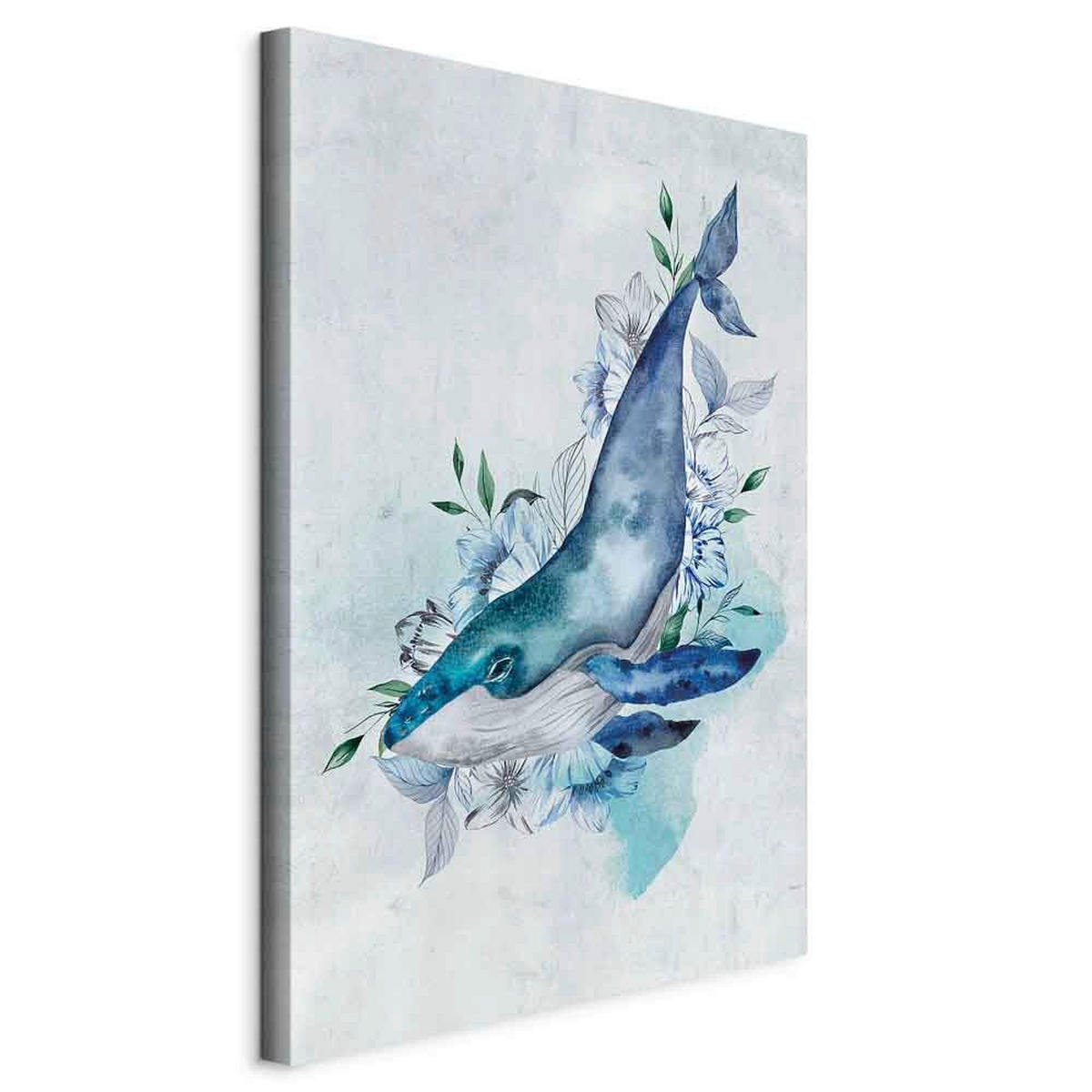 LEINWANDBILD Abstraktes, Tiere, Sonstiges 80/120/1.2 cm  - Pastellblau/Grauweiß, Basics, Holz/Textil (80/120/1.2cm) - artgeist