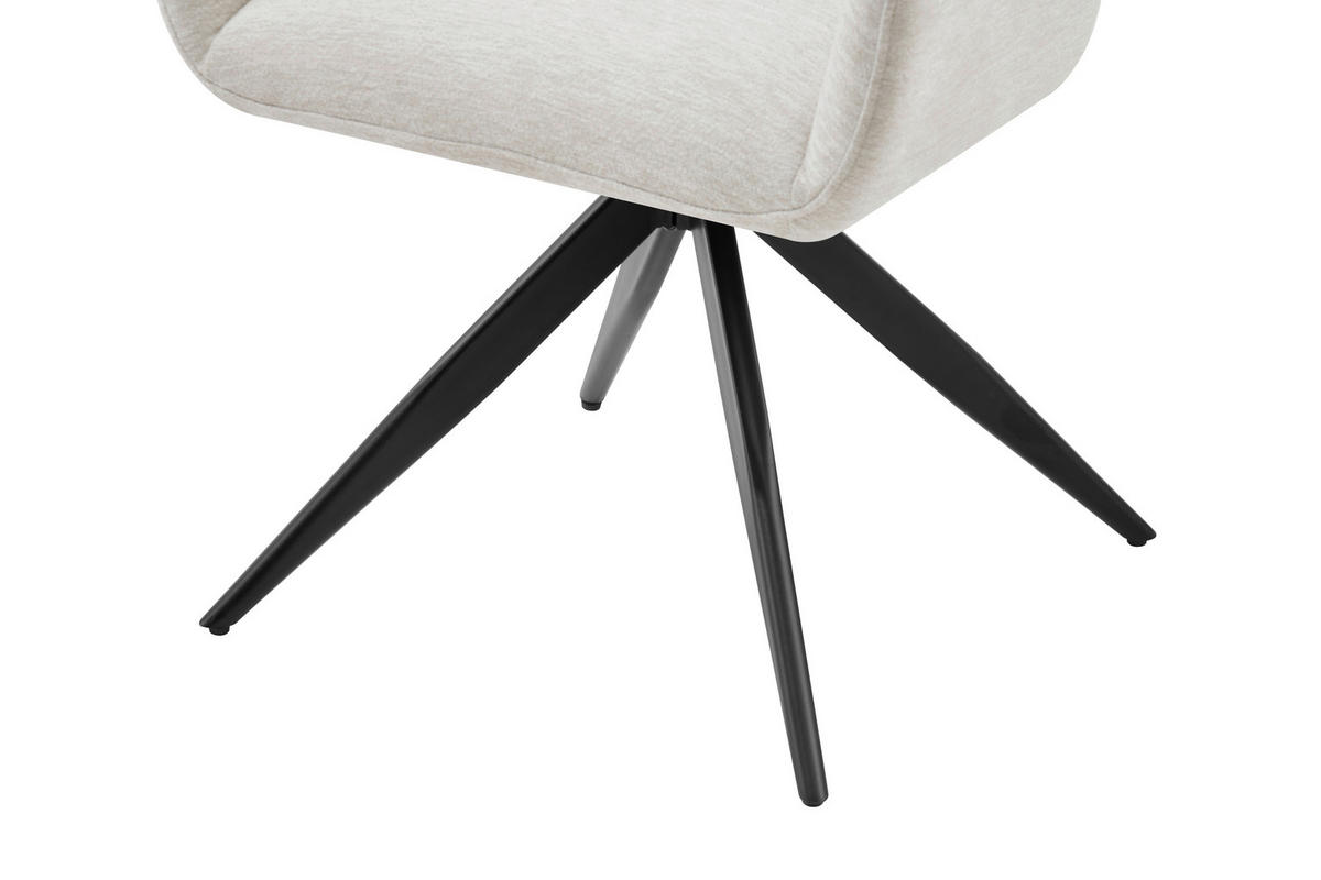 ARMLEHNSTUHL  Sitzfläche 360° drehbar Chenille  Schwarz, Beige  - Beige/Schwarz, MODERN, Holz/Textil (58/89/62,5cm) - Livetastic