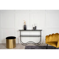 BEISTELLTISCH in Metall, Glas 117/33,5/76 cm  - Schwarz, Design, Glas/Metall (117/33,5/76cm) - Livetastic