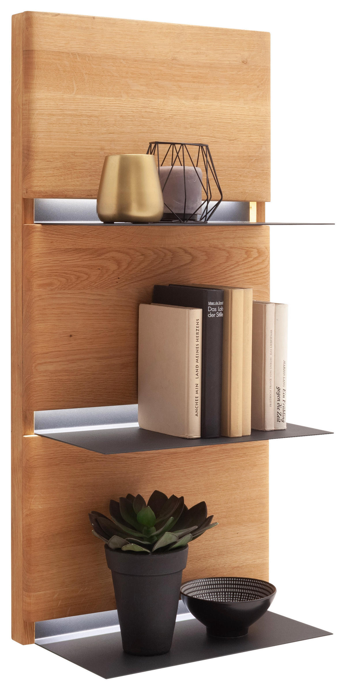 WANDBOARD  45/94/24 cm  - Wildeiche, Natur, Holz/Metall (45/94/24cm) - Linea Natura
