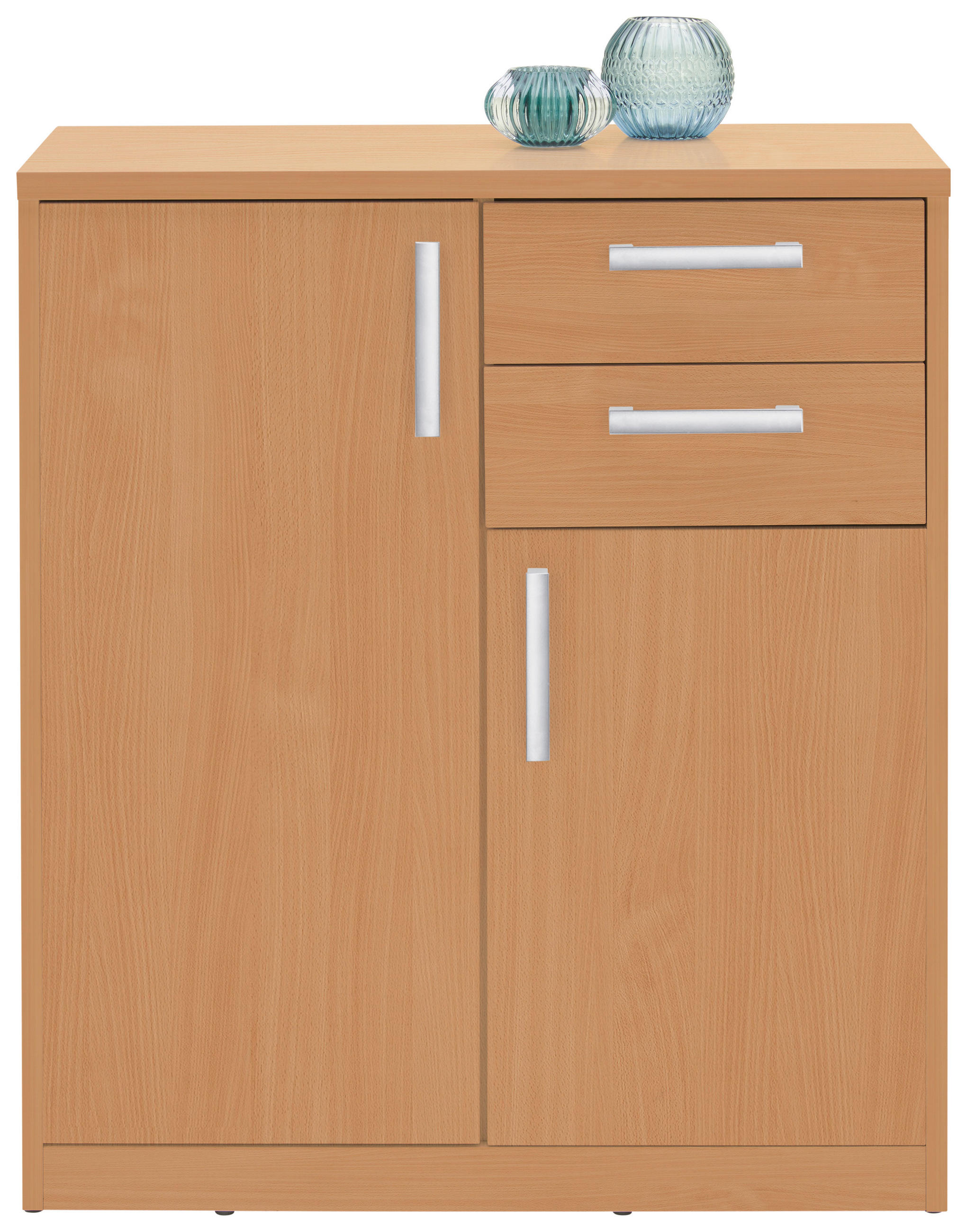 KOMMODE Buchefarben - Silberfarben/Buchefarben, Basics, Holzwerkstoff (72/84/36cm) - Xora