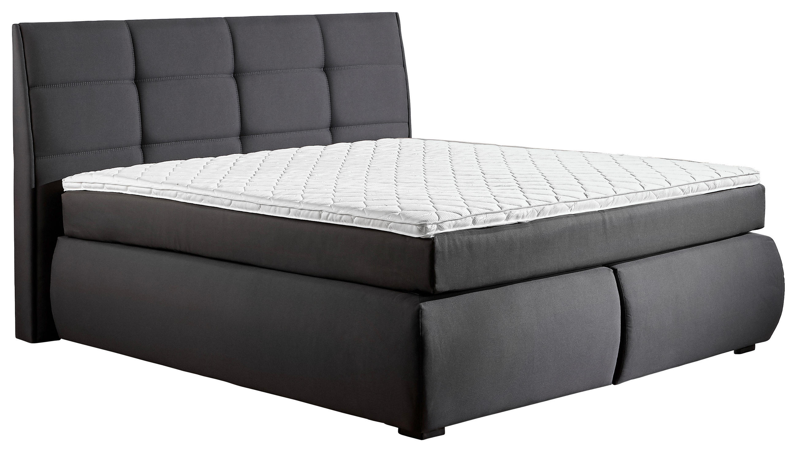 BOXSPRINGBETT 180/200 cm  in Anthrazit  - Wengefarben/Anthrazit, KONVENTIONELL, Holz/Textil (180/200cm) - Xora