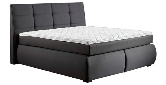 BOXSPRINGBETT 180/200 cm  in Anthrazit  - Wengefarben/Anthrazit, KONVENTIONELL, Holz/Textil (180/200cm) - Hom`in