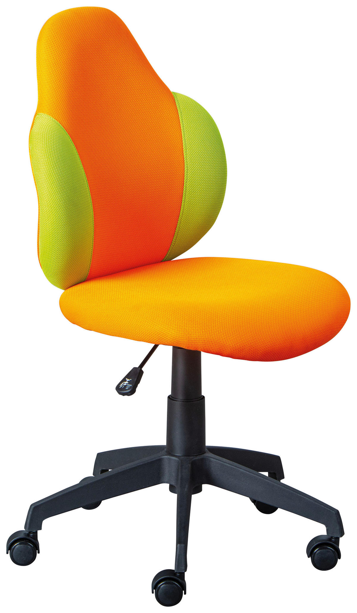 JUGENDDREHSTUHL Netz Grün, Orange  - Schwarz/Orange, Basics, Kunststoff/Textil (52/94(103)/56cm) - MID.YOU