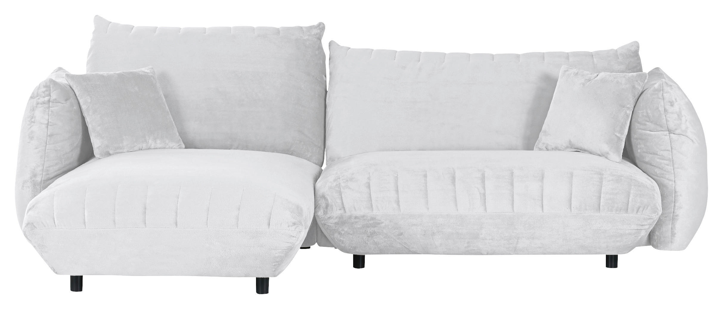 ECKSOFA Weiß Plüsch  - Schwarz/Weiß, KONVENTIONELL, Kunststoff/Textil (170/270cm) - Carryhome
