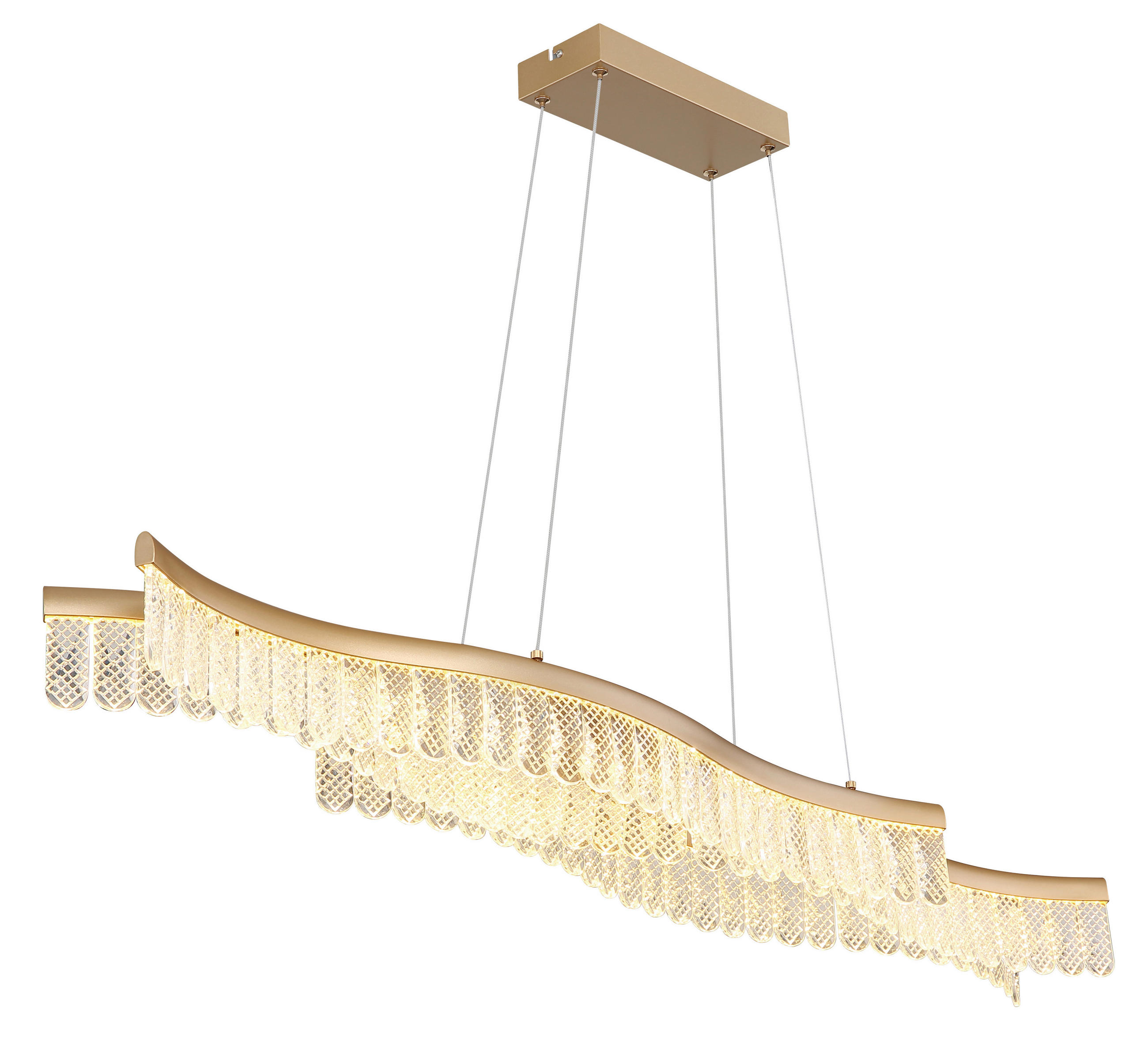 LED-HÄNGELEUCHTE JULIET 108/18/135 cm   - Klar/Goldfarben, Design, Kunststoff/Metall (108/18/135cm) - Globo