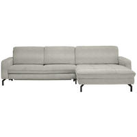 ECKSOFA in Cord Hellgrün  302/178 cm  - Schwarz/Hellgrün, Design, Textil/Metall (302/178cm) - Beldomo Style