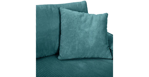 ECKSOFA in Cord Petrol  - Petrol/Schwarz, KONVENTIONELL, Kunststoff/Textil (250/153cm) - Ambia Home