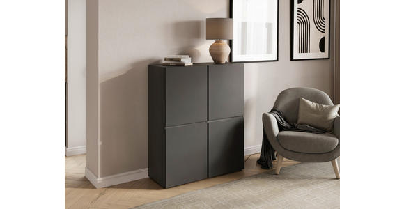 HIGHBOARD  99,4/119,4/39,8 cm  - Anthrazit/Schwarz, Design, Holzwerkstoff/Kunststoff (99,4/119,4/39,8cm) - Xora