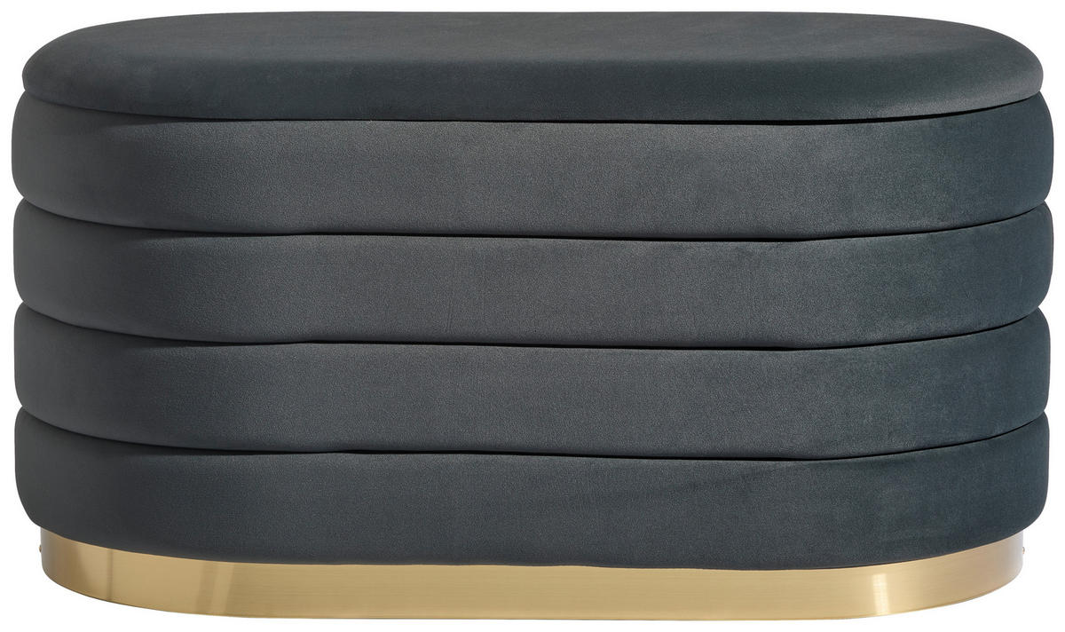 HOCKER in Metall, Textil, Holzwerkstoff Dunkelgrau  - Dunkelgrau/Schwarz, Design, Holzwerkstoff/Textil (80/42/42cm) - MID.YOU