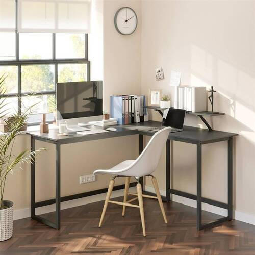 ECKSCHREIBTISCH 140/130/92,2 cm  in Schwarz  - Schwarz, Basics, Holzwerkstoff/Metall (140/130/92,2cm) - Boxxx