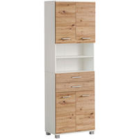 HOCHSCHRANK 60/181/33 cm  - Chromfarben/Weiß, KONVENTIONELL, Holzwerkstoff/Kunststoff (60/181/33cm) - Stylife