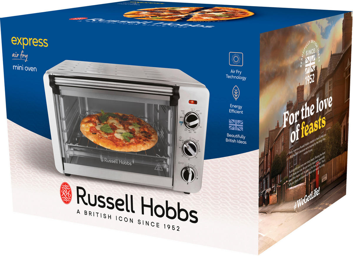 MINIBACKOFEN  - Edelstahlfarben, Basics, Metall (36,5/27,8/45,1cm) - Russel Hobbs