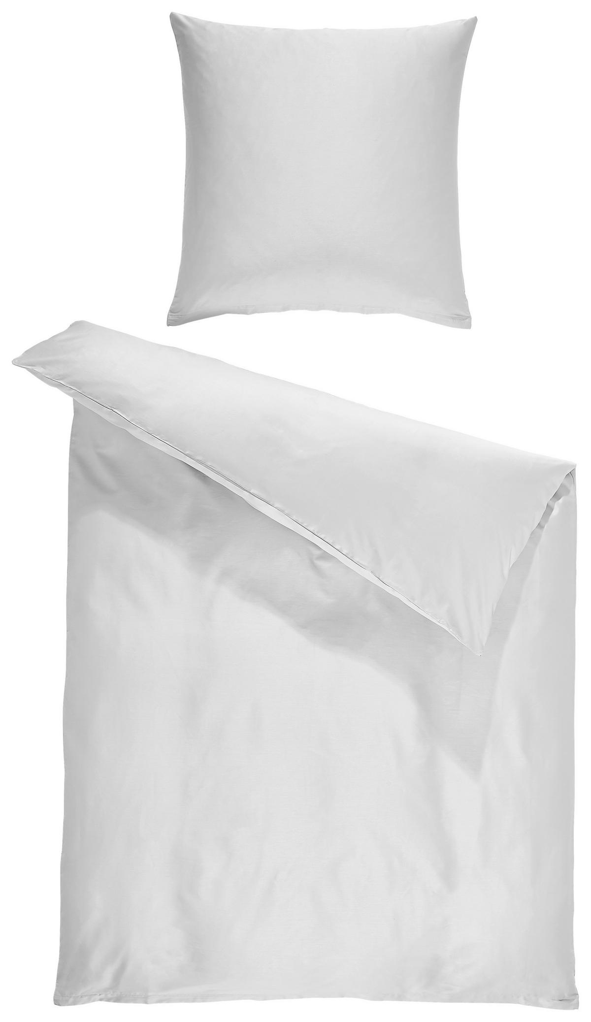 BETTWÄSCHE Giacomo Makosatin 135/200 cm  - Platinfarben, Basics, Textil (135/200cm) - Janine