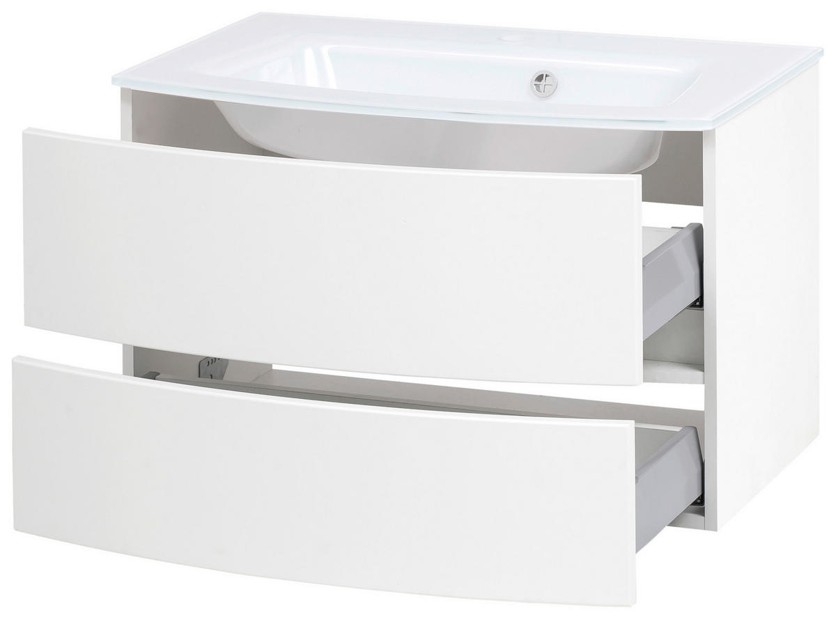 WASCHTISCHKOMBI 80 cm  - Weiss, Konventionell, Glas/Holzwerkstoff (80cm) - Held
