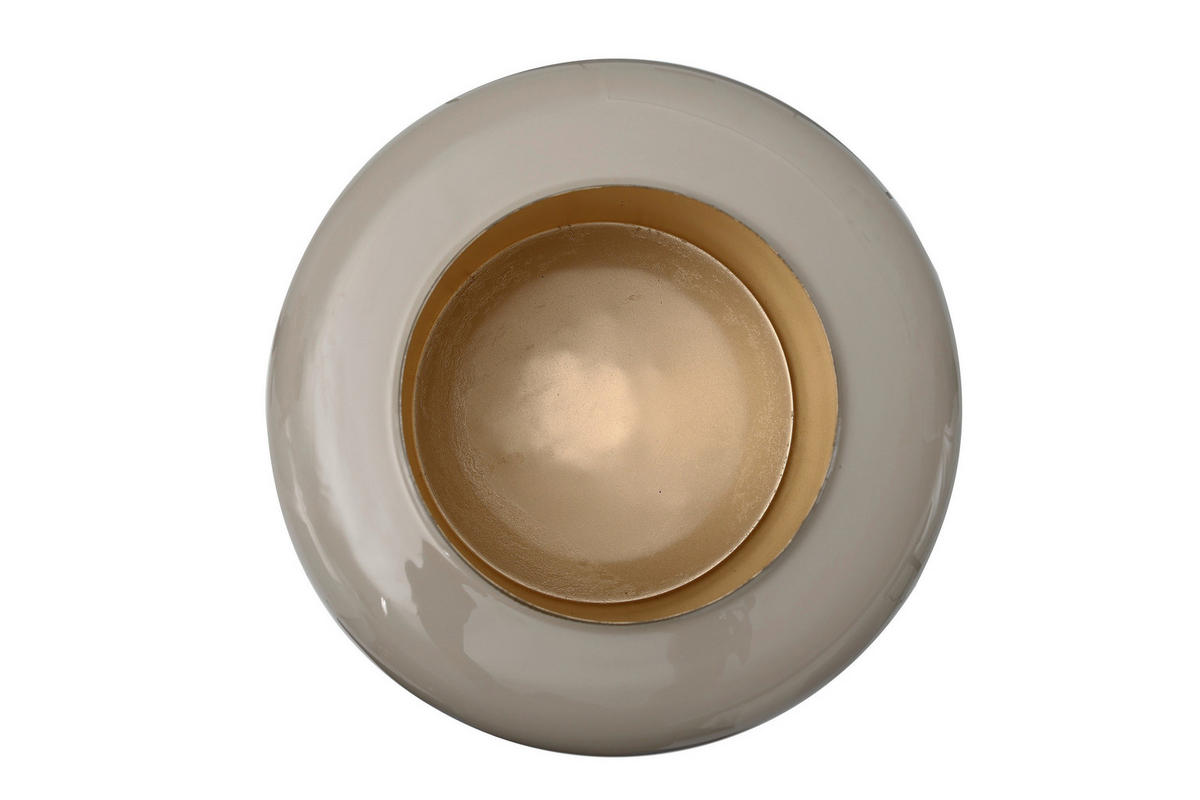 VASE 36,5 cm  - Taupe/Goldfarben, Trend, Metall (34/34/36.5cm) - Kayoom
