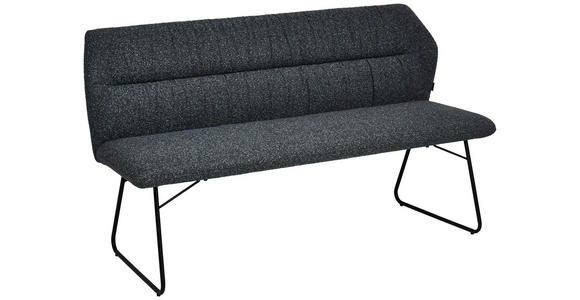 SITZBANK 156,5/87/62 cm Mikrofaser Grau  - Schwarz/Grau, Design, Textil/Metall (156,5/87/62cm) - Novel