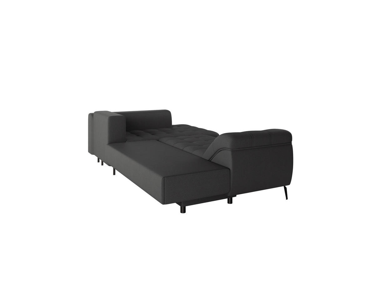 Ecksofa inkl. Funktionen in Webstoff Anthrazit  - Anthrazit/Schwarz, Modern, Textil/Metall (279/177cm)